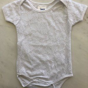 Haute Stuff Baby Girl White Lace Bodysuit